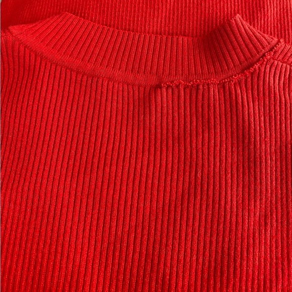 ROAM Cordoba Mini Dress Button Front Long Sleeve in Red Rib Stretch Knit Size XS - Picture 7 of 8